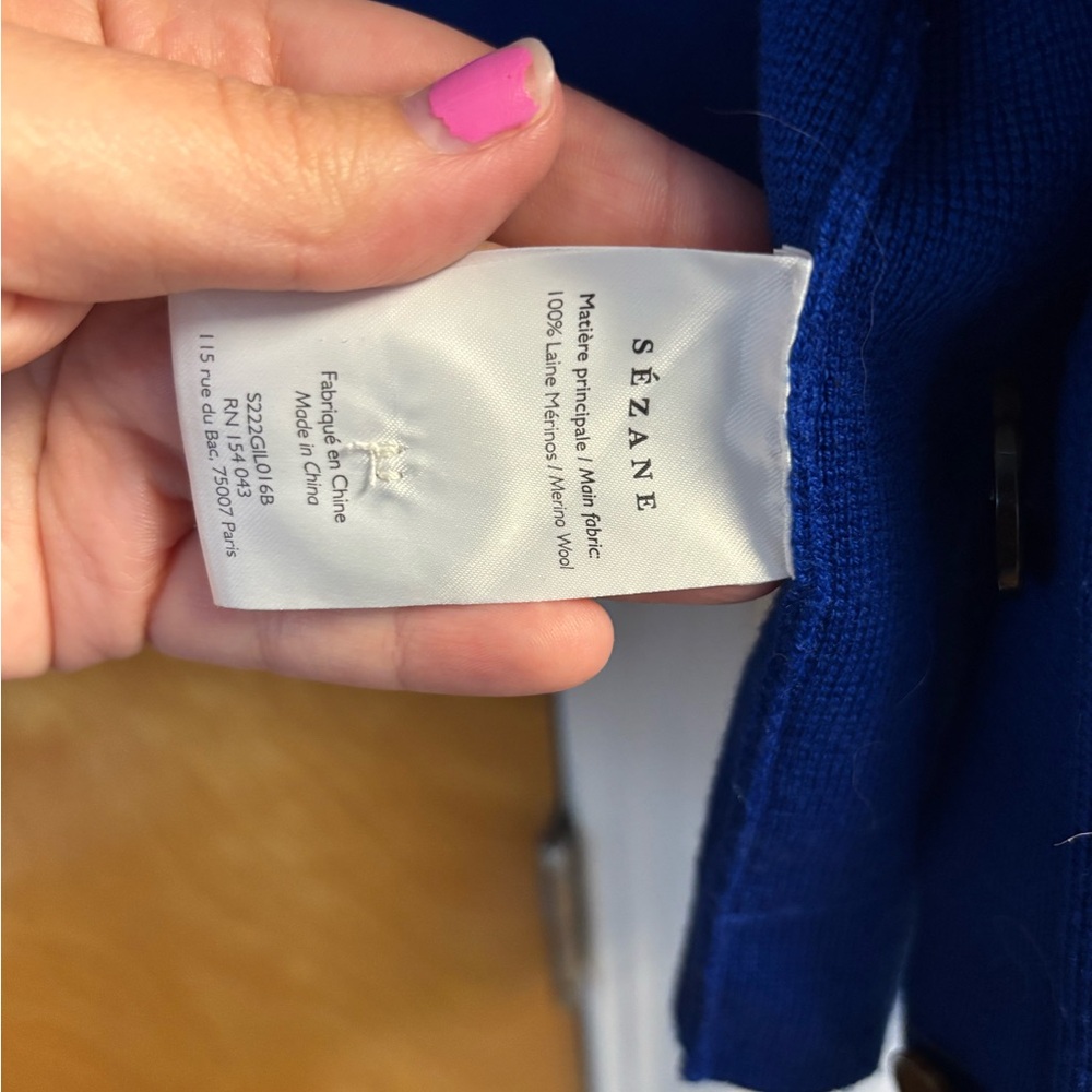 Sezane Cobalt Betty Cardigan sz xxxl, US14 - Picture 8 of 9